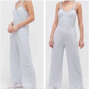 Urban Outfitters Blue Gingham Jumpsuit